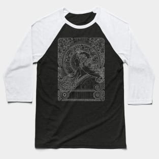 Alphonse Mucha Zodiac White Neon Baseball T-Shirt